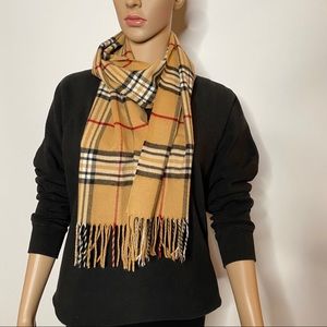 Camel plaid scarf